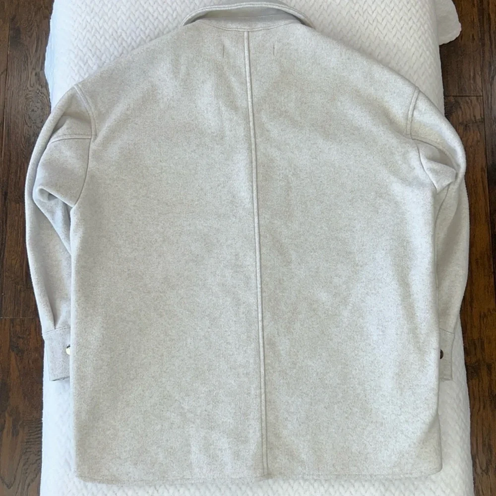 Zara Soft-Touch Overshirt Oversized Shacket Woman’s Size Small Light Gray - Picture 4 of 17